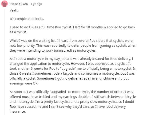 The reason for deliveroo bike not getting bicyclesa