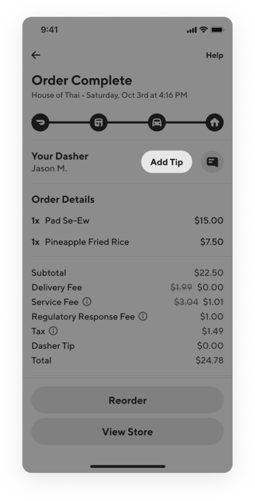 tipping after delivery on doordash