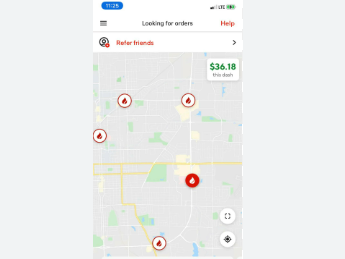 A snapshot of Doordash spots in a particular location I dash in