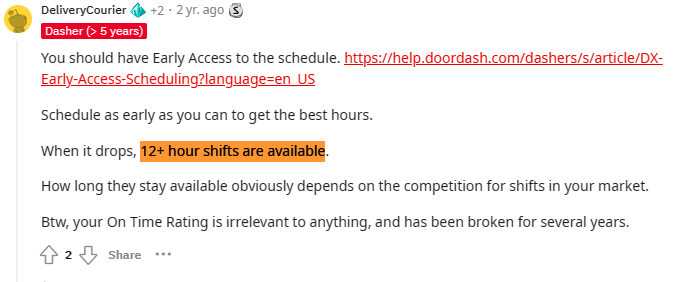 Doordash drivers that schedule shifts up to 12 hours in advance