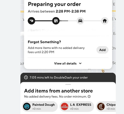 Snapshot of the add on item for order on Uber Eats 