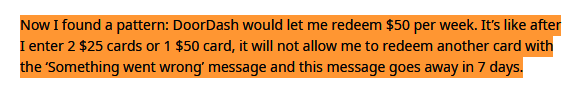 Doordash gift card not working — the reason